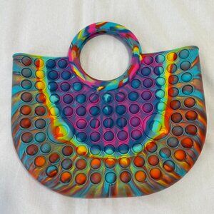 Pop It Fidget Purse Rainbow Silicone Handbag Sensory Toy Bag Kids Trendy Tote
